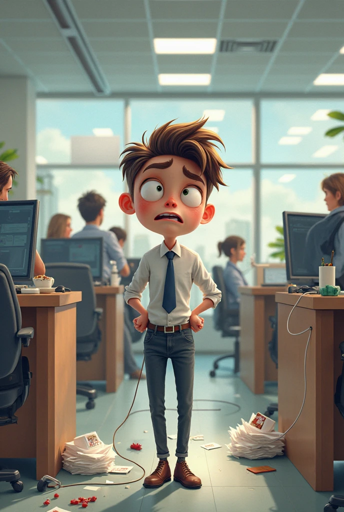 Express your first day at work，Feeling distressed，Humorous、Funny