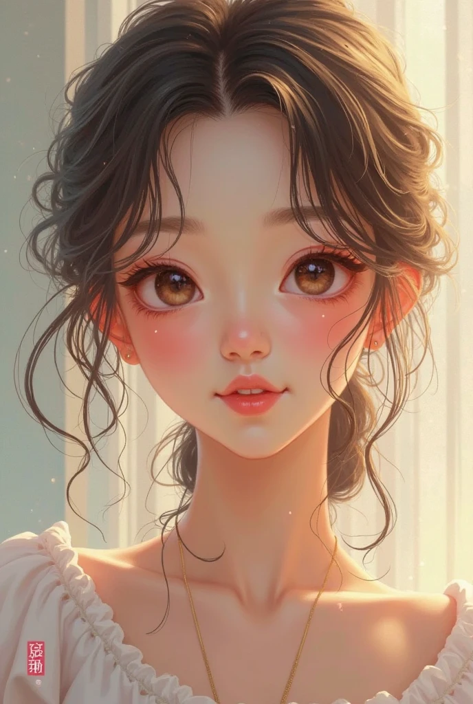 Beautiful and moving girl,Fresh and lovely expression,Soft and charming smile,Delicate and charming face,Elegant and moving attitude,4k高清,Professional painting texture,Fine details,Fresh and natural environment,Warm and soft light,Fresh and natural tones,Vivid and delicate digital painting,Dreamy and beautiful art style