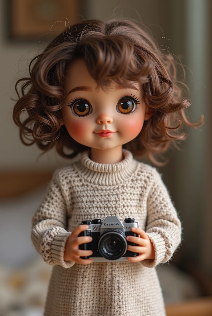 A little girl and her dog saying good morning to the camera