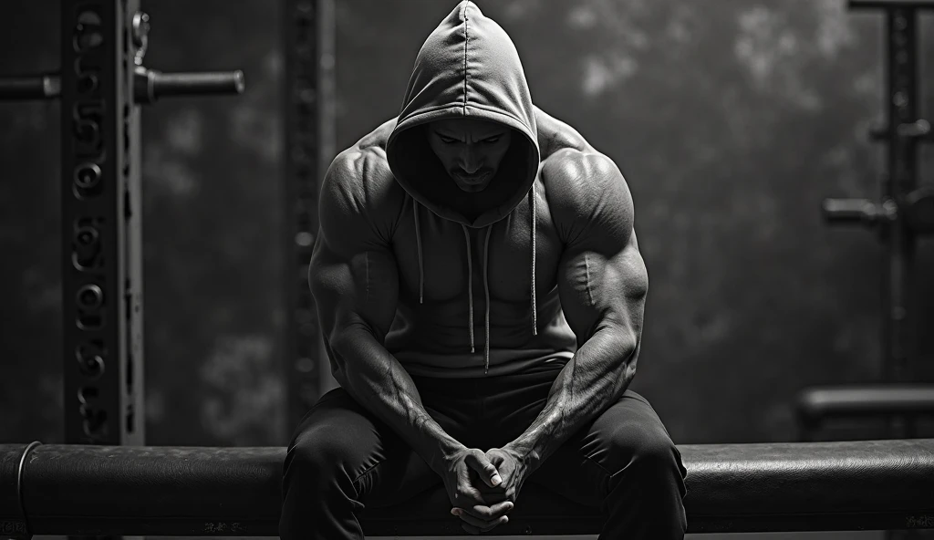 man does not show his face , with a washboard stomach that is not too big or too small , Pose covering the face