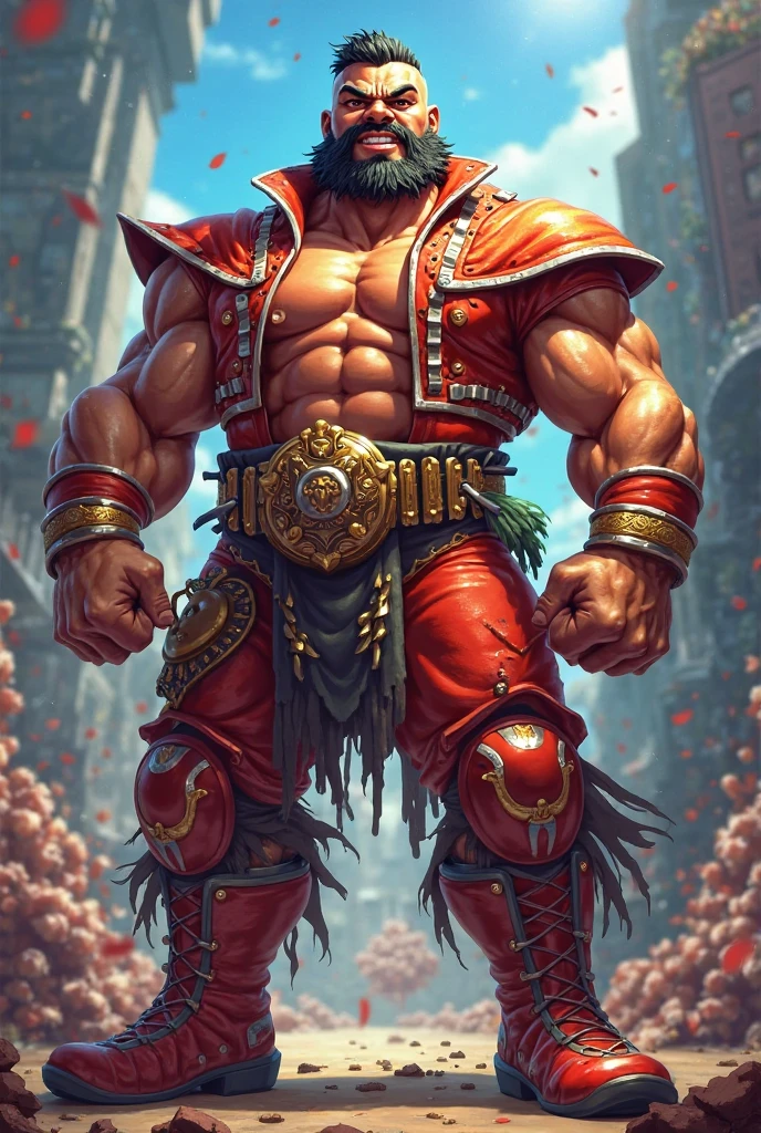 Character Cathugha from Tokyoafterschoolsummoners show big muscle body in gym 
