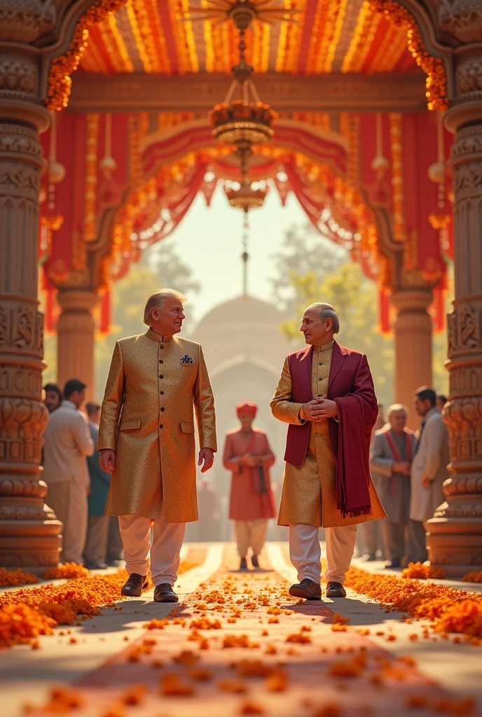 One most beautiful charles king standing behind the tajmahal