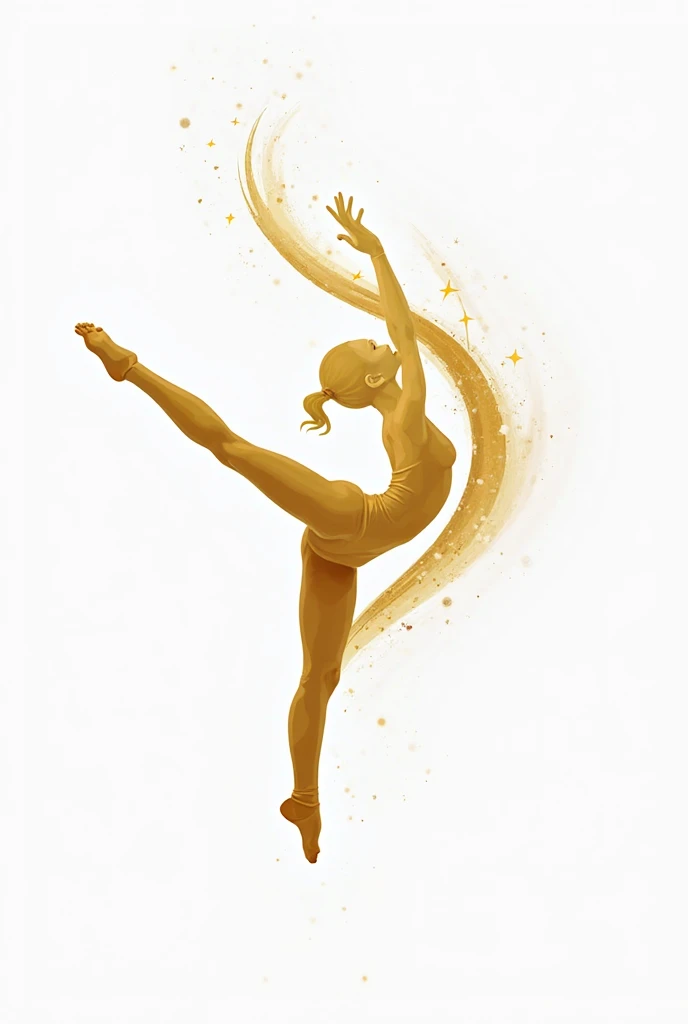 Golden 3D silhouette of a dancing man on a black background