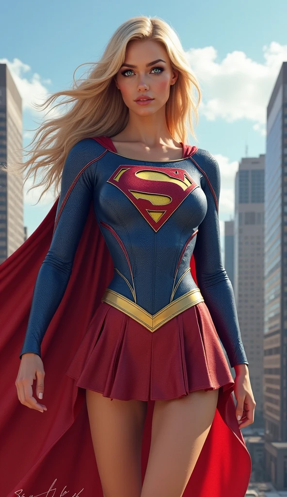 INSANELY SEXY, RIPPED MUSCULAR BUSTY BOOBS SUPERGIRL WEARING THE ORIGNAL FIRST EDITION SUPERGIRL COSTUME.