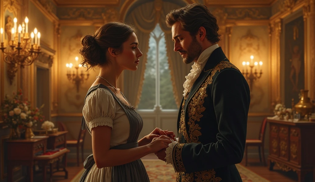 Masterpiece, Highly detailed, Super realistic,Detailed background, Bright lighting, Daylight,
Beautiful face, Beautiful Eyes, medieval style, 1girl and 1boy,
(A girl faints at a party、A man hugs her in his arms),
(Victorian luxury party dresses),(Full body image)、