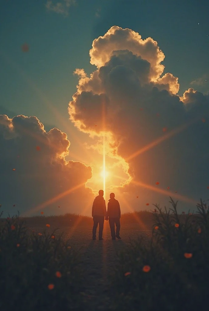 Pink Sky Couple beautiful silhouette Romantic Spectacular views