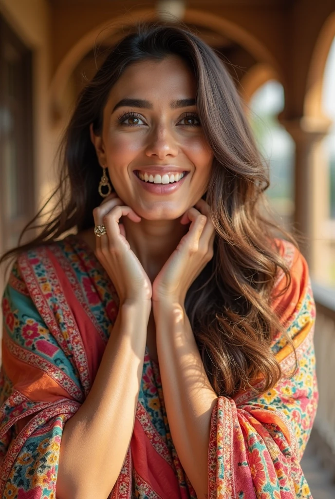 The thumbnail image is a young girl aged 25, Elegant face, Bright smile, face as if feeling the music. Background font "Turkish pop" at the top is highlighted in bold, stylized text nhỏ hơn "2024", stylized text "Turkish Remix" at the bottom. The vibrant color combination of the pop music genre creates a vivid and attractive picture. Honest images, clear details, Highlight the girl's beauty and emotions.