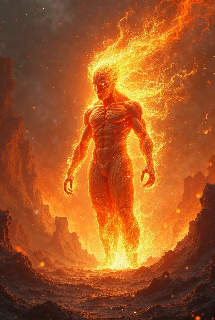 want a person using powers of destruction and with hair flying