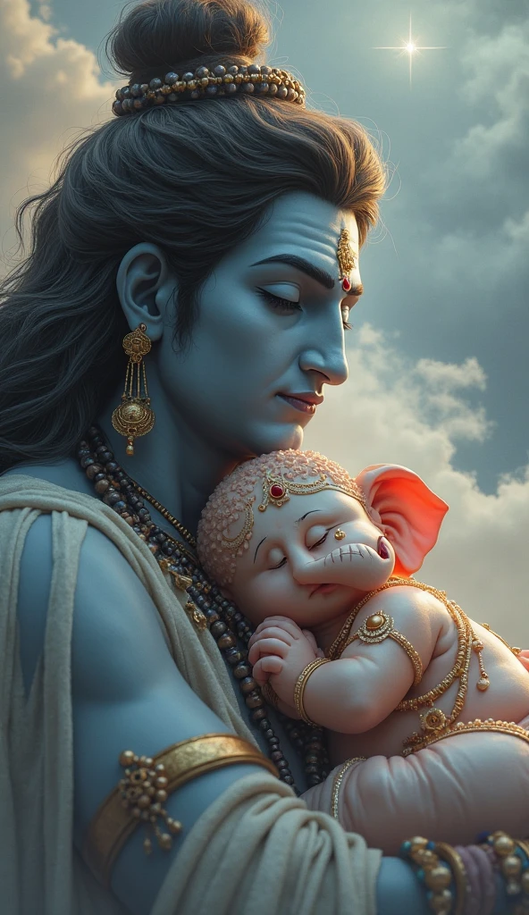 Lord Shiva with futured baby