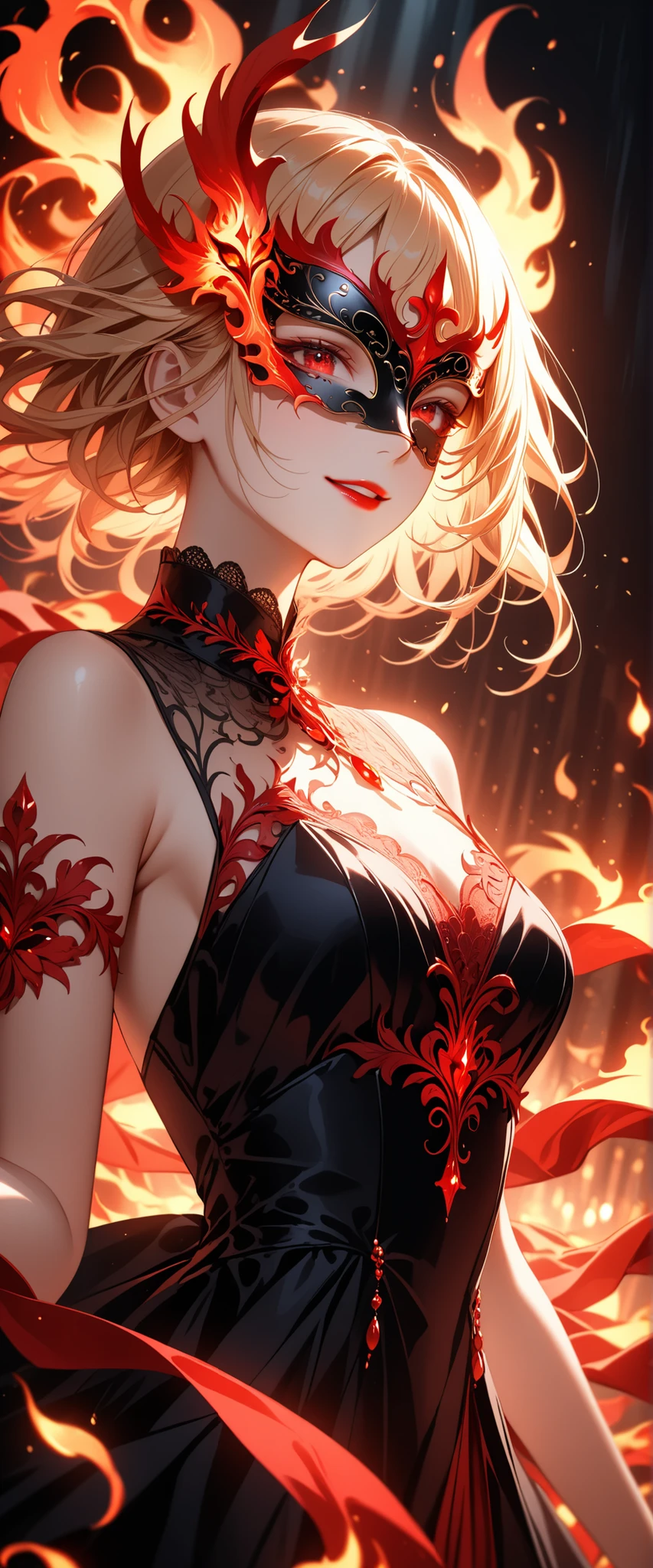 ultra realistic, ((gorgeous)),  lilith, highres, 1girl, ultra-detailed, (beautiful detailed face and eyes and hair:1.1), masterpiece, perfect face, beautiful face,  textured skin, beautiful detailed face, sensual, beautiful eyes, masterpiece, intricate details, 1girl, looking at viewer, Extremely beautiful, (large breast:1.2), pretty woman, beautiful woman, white_hair, gradient_hair, very_long_hair, (orange glowing eyes:1.3), red sexy clothes
