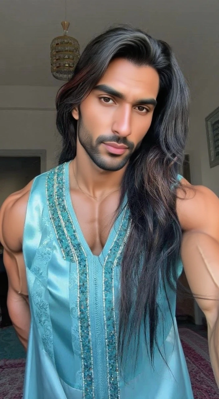 Young 20 year old 5'8 indian man with brown skin currly hair broad nose average eyes