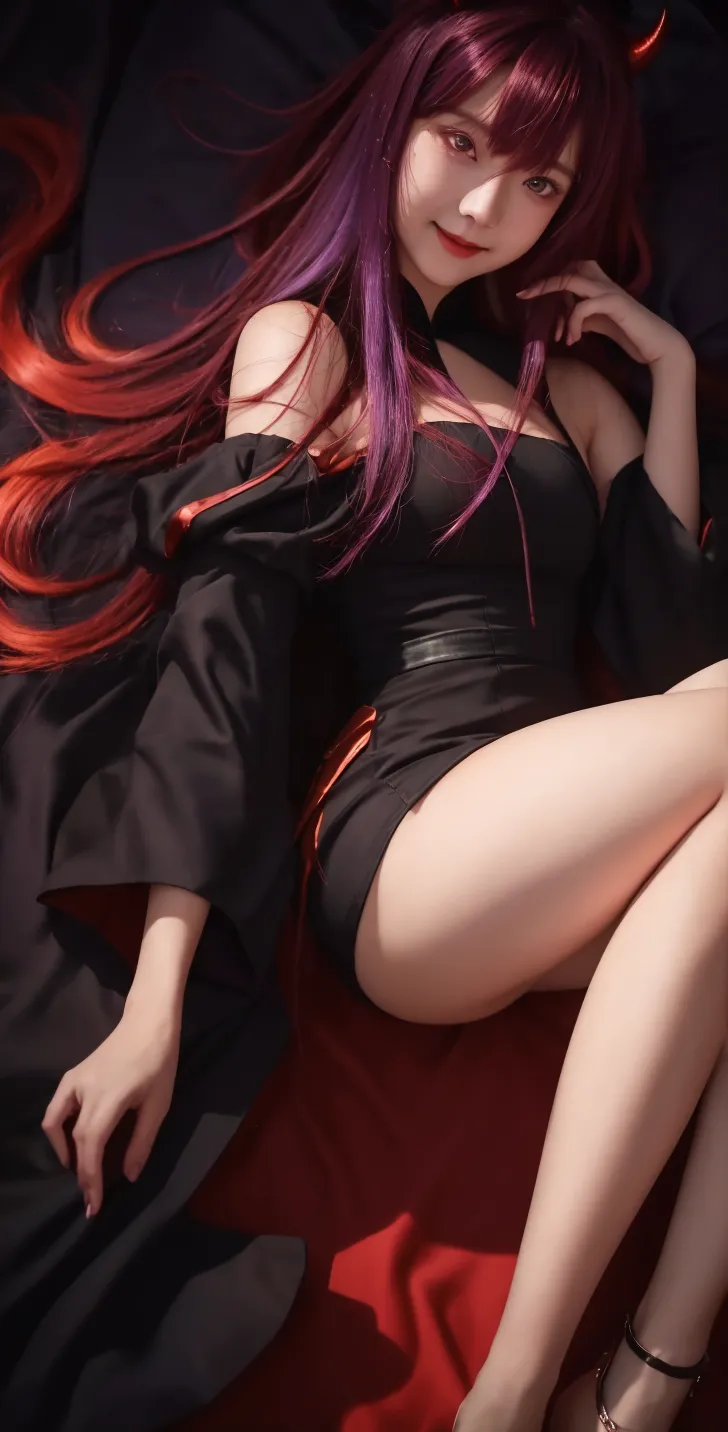 A widow in a black kimono sits sideways in a Japanese-style room with tatami flooring, exposing her voluptuous legs. She brushes back her long hair with her left hand, looks down and looks up at me with a seductive gaze., A subtle, yet chilling smile plays on her sensual lips, coated in dark lipstick. Her long, glossy black hair is tied back, framing her beautiful face with its flawless features: a perfect nose, delicate nostrils, and an ideal facial structure., (1mature lady:1.1), black widow, a wanton slut Unsettling, 35year-old, slyly looks, Cruel grinning slit eyes, (evil seductive smile:1.3), Peach-like Big Butt, deep and smooth Butt crack, masterpiece, every detail is meticulously crafted to ensnare your gaze, drawing you into a world where beauty and terror blend in an unforgettable fusion., glistening skin, super detailed skin, glossy skin, Profile, from behind, masterpiece, incredibly absurd res, absolutely resolution, ultra high res, dynamic lighting, cinematic deep shadows, 16k wallpaper