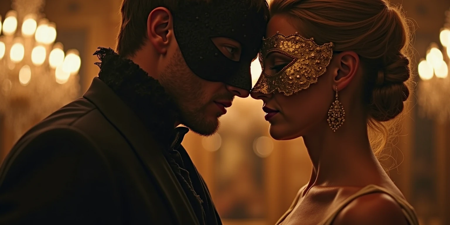 a blindfolded couple