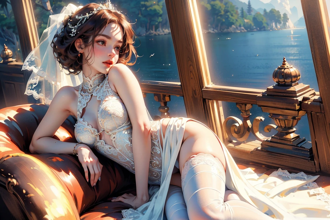 (practical, Photorealistic:1.37), (masterpiece, Highest quality:1.2), (Ultra-high resolution:1.2), (Original photo:1.2), (Clear focus:1.3), (Face Focus:1.2), (Highly detailed CG Unity 8k wallpaper:1.2), (Beautiful Skin: 1.2), (Pale skin:1.3), (Super sharp focus: 1.5), (Super sharp focus:1.5), (Beautiful and clean face:1.3), (Very Detailed Background, Detailed Background:1.3), bokeh, Depth of written boundary, rest, Image of a Very Cute and Beautiful Japanese Woman, (bride), business suit, (2:1.1), Smiling girl portrait, Full body image, from the front, Symmetrical Configuration, (Studio Lighting:1.3), (Cinema Lighting:1.3), (Rear window lighting is backlit:1.3), (surface light:1.3), Light Enveloping Her Entire Body, Looking straight at you, Persistence, Sexy model posing, rest, (Chestnut Half-Hair:1.2), Dark brown eyes, Beautiful Eyes, Princess Eyes, Mahogany Hair, A single hair, bangs, slim, Abdominal muscles, (Huge breasts;1.35), (Willow West:1.15), (Details of a beautiful girl:1.4), (Pure White Elegant and Gorgeous Lace Silk Wedding Dress:1.3), (BaliOcean view background:1.2), (smile, happiness:1.3), ((Perfect female body)), (Upper body image:1.3), Encircling the head, Perfect Dramatic, Volumetric lighting, Professional majestic oil painting, Glowing Skin, CT Anatomy, Perfect Proportions, 8.Five Really Small, Face Focus, Ultra practical Photo, Extremely clear images, Ultra-high definition images, bali, Ocean view, Beach, external, ((walking Beach:1.2)),
