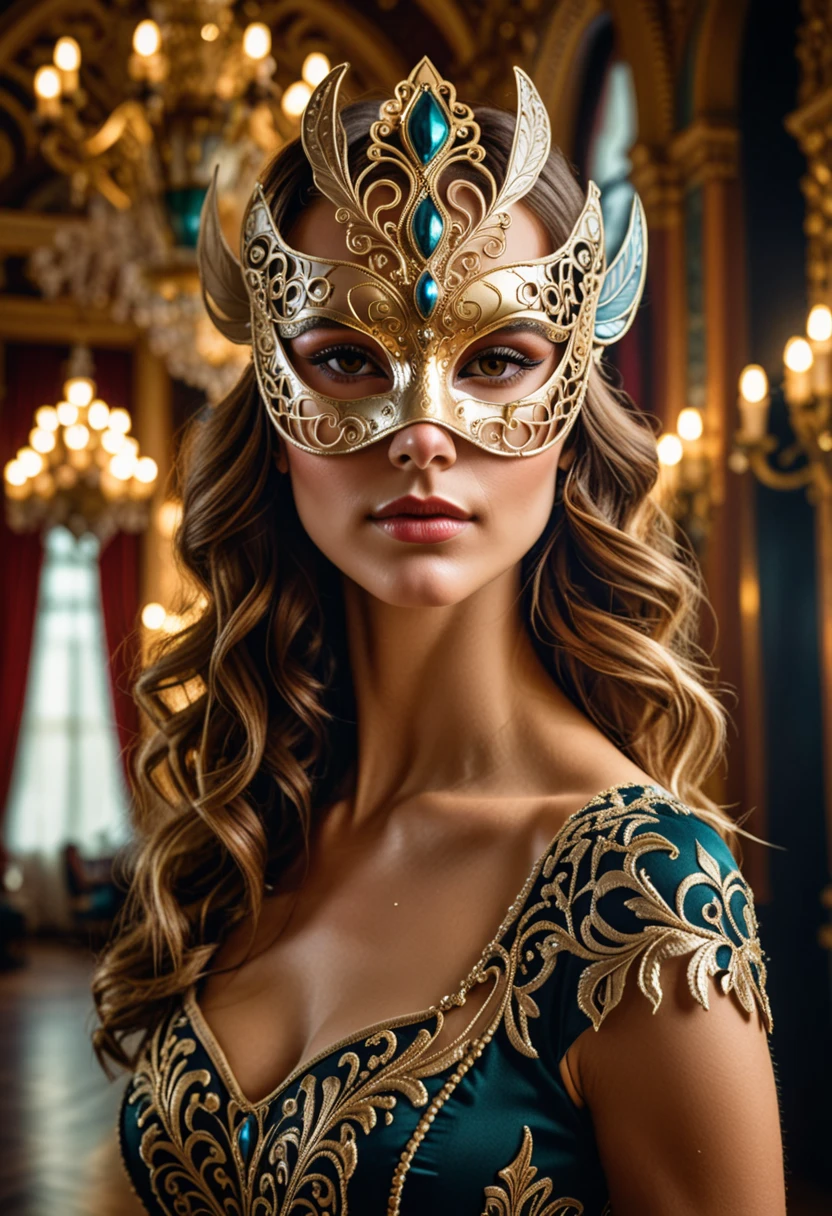 <lora:Quinn:.7>, long hair, masquerade mask, intricate mask, glittery dress, looking at viewer, serious, heels, inside ballroom, crowd, warm ambiance, (medium shot), <lora:masquerademask-v1:0.5> better_oppai, <lora:PerfectFullBreasts-fCV3.5:1.0>, <lora:more_details:0.8>, <lora:GoodHands-beta2:0.8>, ((headshot))