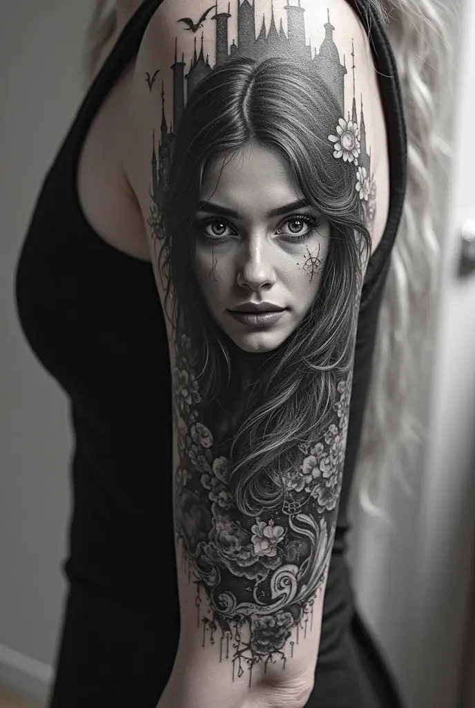 <lora:sleeve_tattoo_v2:0.7> fullsleevetattoo, stattoo
Masterpiece, best quality, (highly detailed raw photo:1. 2), 8k render in octane, volumetric lighting, volumetric shadows <lora:more_details:0.7>
1girl, Angelina Jolie, light blue eyes
