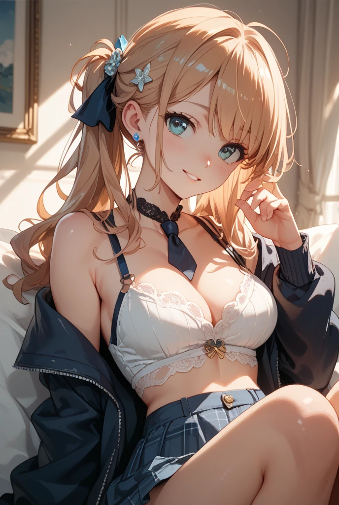 ((masterpiece、4k、8K(masterpiece, highest quality:1.6), thighs, beautiful girl, garden, blue sky, looking at the viewer, thin waist, official art, Raw photo, incredibly absurd, face light, dynamic lighting, cinematic lighting, surreal, High resolution, photo shoot, sharp focus, most detailed, very detailed, super detailed, finely, very detailed目と顔,fluttering grass,(spring,cherry blossomsの花),petal,(Lens flare),altocumulus,bright light,cool breeze,(shade) internal [cherry blossoms],grassland,.best image quality，naked，wipe panties，publish one&#39;chest of，sexy and excited，beautiful breasts,white skin,pointed chest,erect nipples,porn images，lots of sweat，wet costume，wet body，See through，underskirt lift，nipple slip from，cum on chest，cum in pussy，((masterpiece)), ((highest quality)), (Super detailed), cute , beautiful blonde, small breasts, sit on the grass, (red sexy bra), messy hair, sexy body, smile at the camera, sexy model, (exposed cute hip),