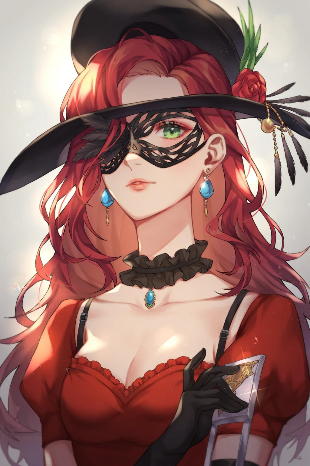 Ghastly,red hair,large goggles,long red hair,
standing,upper body,
black dress,earrings,hips,
movie theater,
(insanely detailed, beautiful detailed face, masterpiece, beautiful detailed eyes, best quality),<lora:MajorDrGhastly:0.9>,