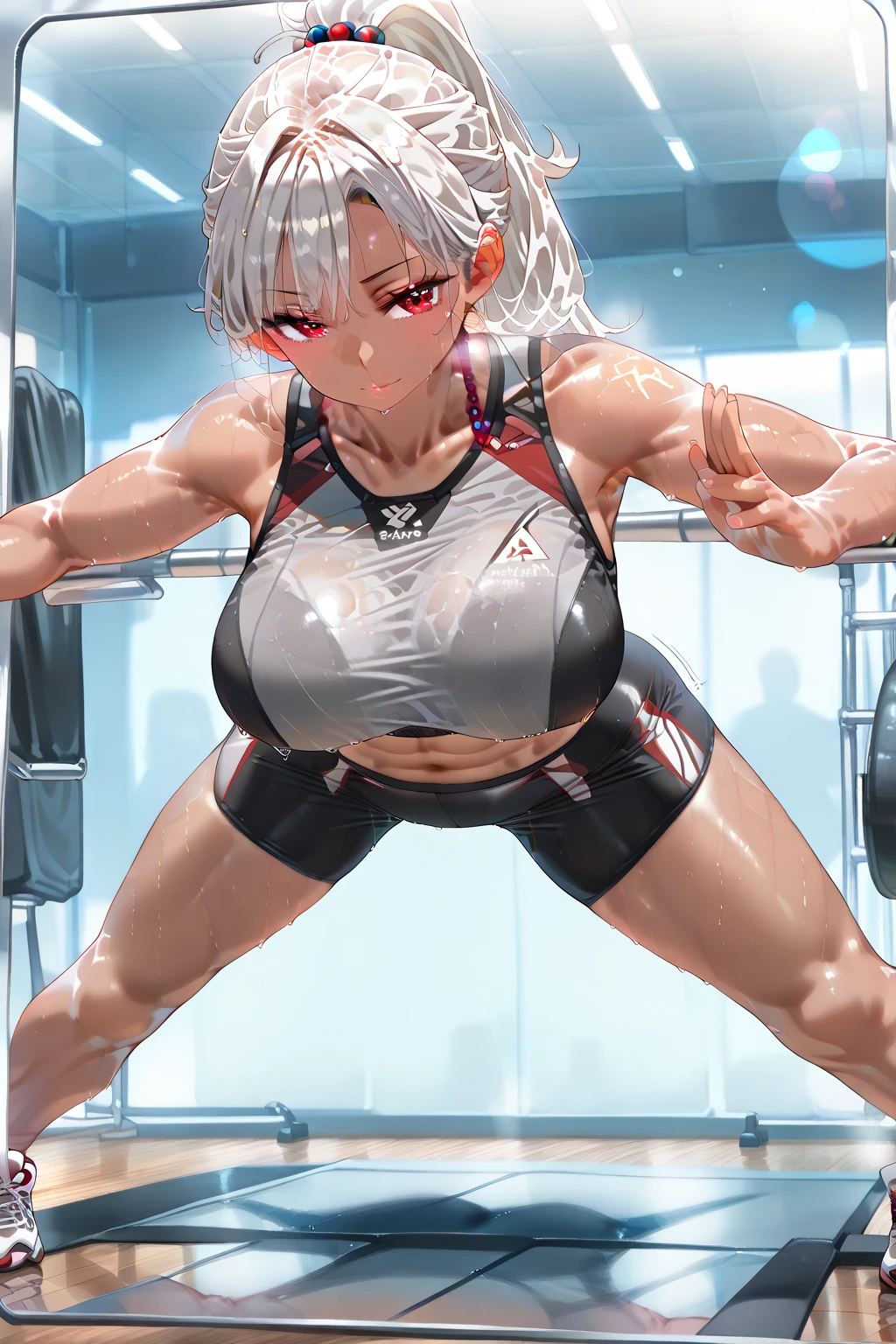 (BEST lighting) , (ultra intricately detailed) , 4K unification, (super-detailed CG: 1.2) , (8K: 1.2),(Original), (Masterpiece) , (Best quality),(Masterpiece:1.4),Anime-ish high quality,(Masterpiece),Masterpiece, Super clear picture quality,Clearer than movies,(Fine face)Best quality, absurderes,((masterpeace, 4K, 8K, Yes, A high resolution))1girll, schoolgirls,She is in the city of the future,cyber punk perssonage,motorbiker,Wear a helmet and headphones,Tech motorcycles,Ten strong abs,standing on your feet,Exposing the abdomen,There are bulges of dense veins on the arms,Spring, Perfect figure, Long silver hair, Dynamic pose,Legs exposed,Strong leg muscles ((body builder:1.5)city in the style of cyberpunk,Bustling,space ship(Beautiful bace),(Girl),(Female),(((Upper body:1))), ((NSFW)), (((accurate anatomy))), ((wide hips)), (((Huge breasts))), ((long legs)), (((Massive Female Bodybuilder))), ((((Muscular Legs)))), (((((Huge Muscles)))))
