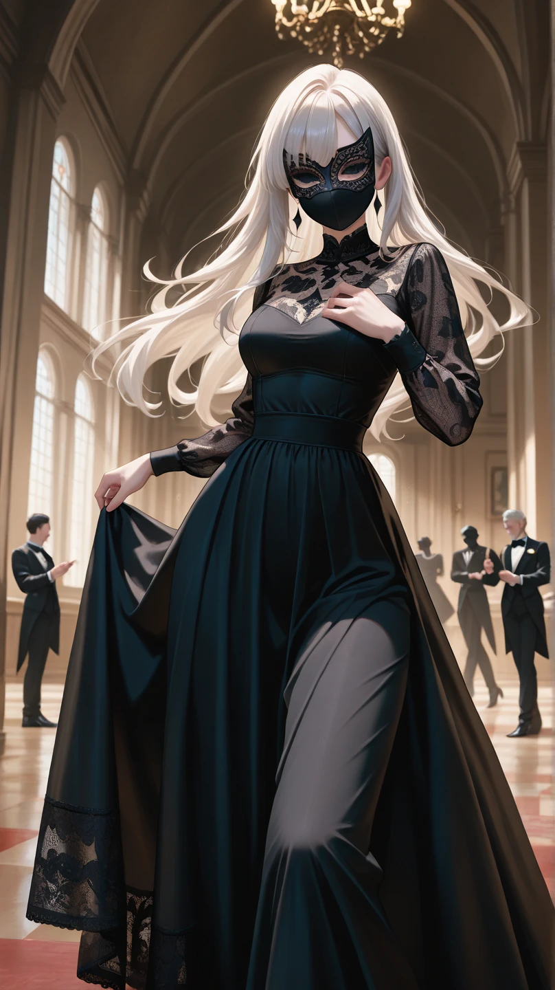 Two people dressed in formal clothes posed for a photo., Wolop and Sakimi-chan, Artwork in the style of gouache, Wlop และ Ross Tran, Wolop and Andrei Riabovitchev, Neo Artcore and Charlie Bowater, Greedy and failed, knight and princess, loish and ross tran, have white hair