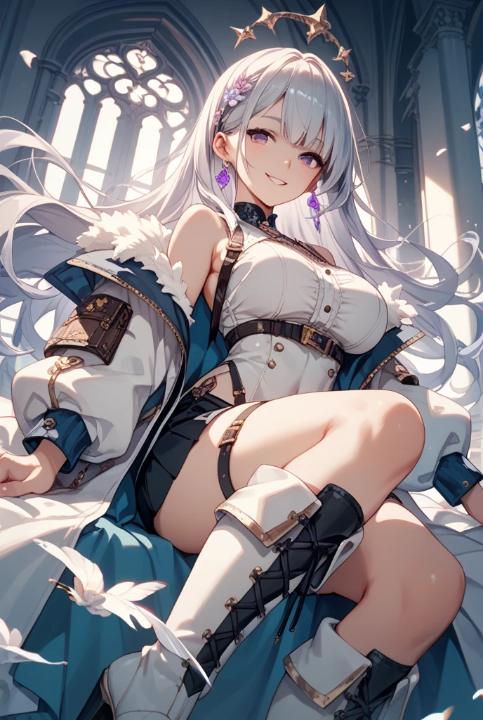 (Katalina from granblue fantasy), elegant, wearing armor, long pants, serious face, high resolution, extremely detail 8k cg