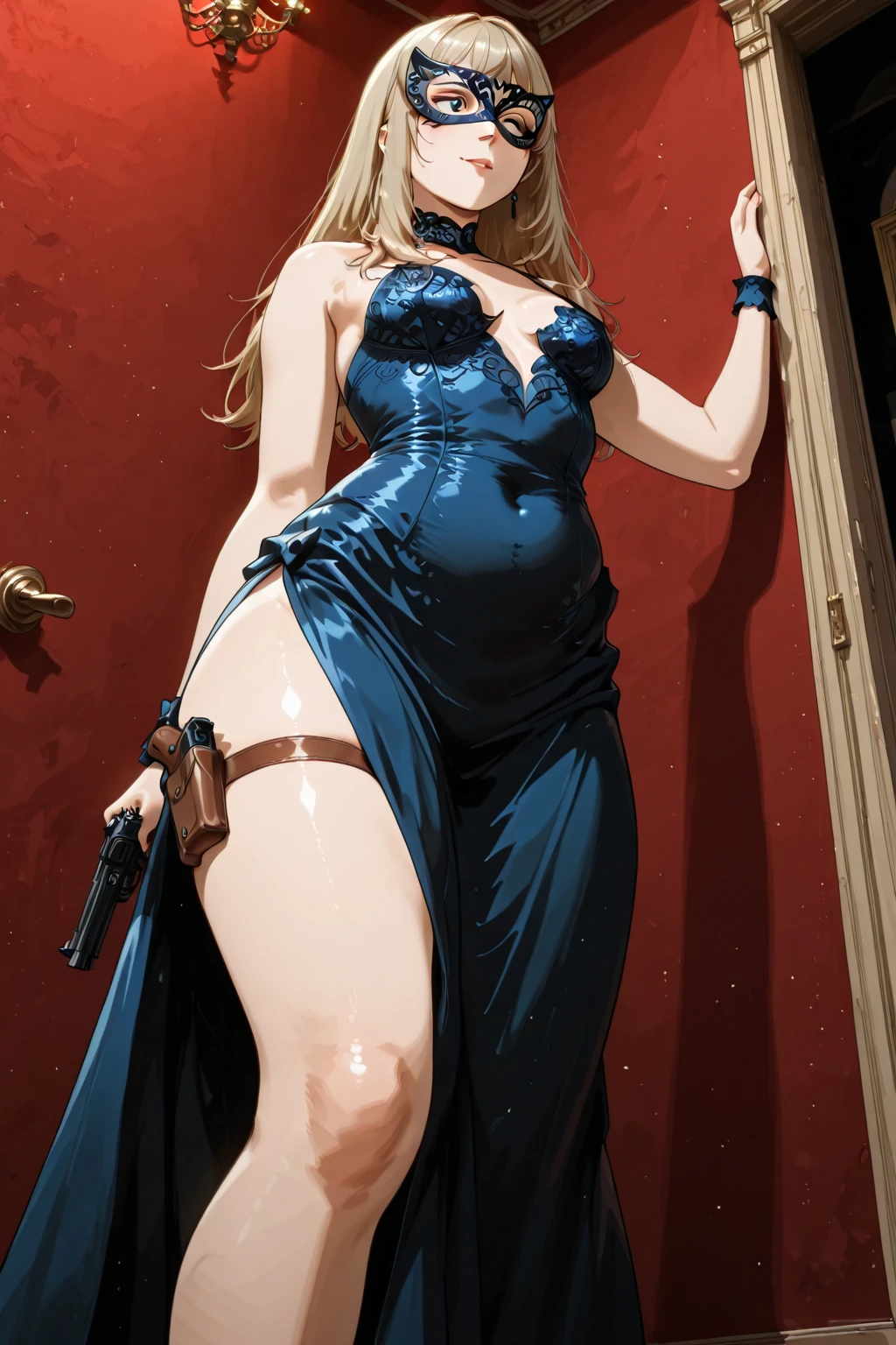 girl,alone,Gray background,Artistic lighting,Press your back against the pillar behind you,Beautiful Asian Goddess,Long black hair,Long Hair,Wavy Hair,eyelash, blue eyes, lipstick, ((Short strap dress:1.3)),(Shiny costumes),(Lifting the skirt to show genitals),(Rope Bondage:1.2),Standing in front of a pillar,((Raise your arms above your head)),((Both wrists are tied to a pillar behind the back)),Standing facing forward,Standing with legs apart,Tied up woman,Sensual look,(Hair blowing in the wind),Graceful features,No sleeve,Mature Woman,Detailed fingers, Perfect hands, Length 180cm,Small face,sweating,Soft thighs,Sexy legs,Sexy ass, Cleavage,Open the chest,Smooth thighs and legs,((Amazing orgasm)),大きなSexy ass, Perfect Body Proportions, Slim waist,Nipples visible,The areola is protruding,Tight waist,(Long legs:1.6),E cup bust,Thighs open,Huge :1.3,perspective:1.2,Looking at the audience,Character-centric,symmetry diagram,whole body:1.5,from the front:1.1,Abdominal shot