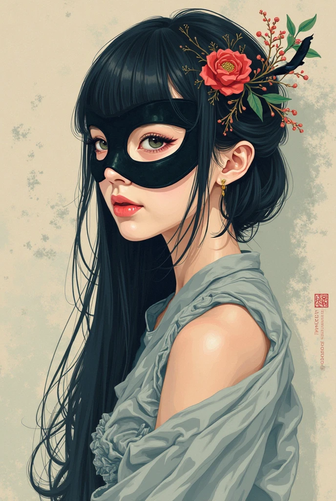 (Highest quality:0.8), (Highest quality:0.8), Perfect illustration,Beautiful woman portrait、One girl, bangs, Black nails, Blonde, , clavicle,  Earrings, Fashion G,  jewelry, looking at iniewer, , Manicure, necklace,  Long Hair,  sleeines past wrists, 一人in, Both sides up, Upper Body, in, Pop Background、Droopy eyes、summer、Pink gradient background、金色イブニングdress、派手なMasquerade Mask、Celebrities、dress、風in髪が舞う、Masquerade Mask、Masquerade Mask、Masquerade Mask、Masquerade Mask、