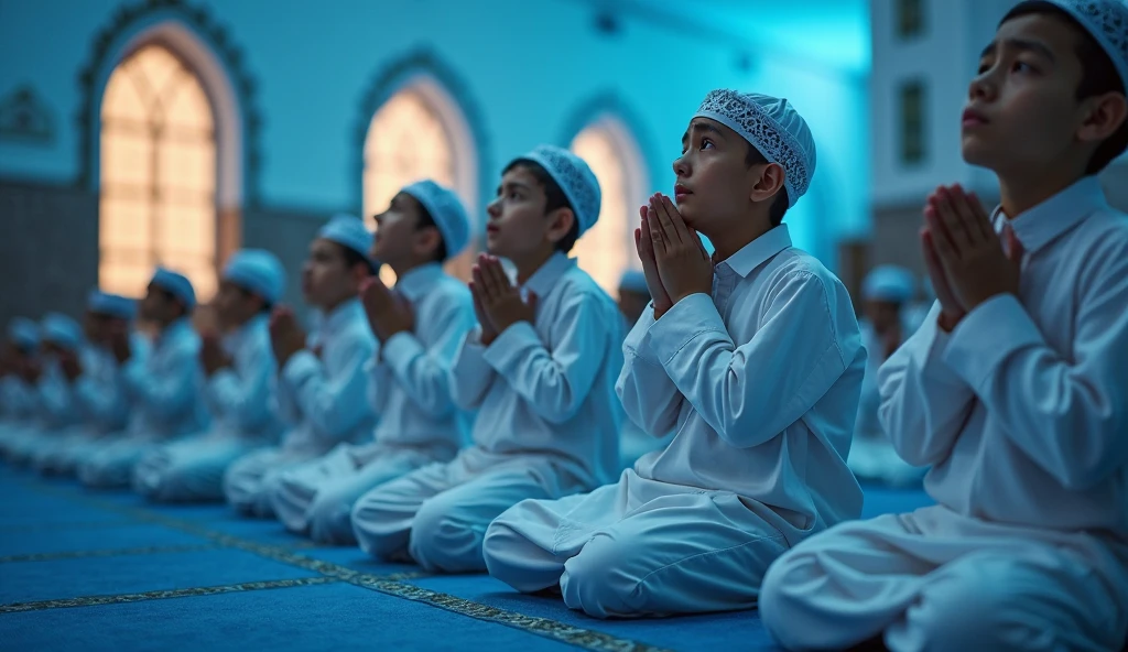 Muslims Kids offering  Prayer