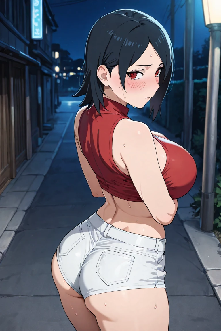 ムチムチfemale,Big Breasts,Abdominal muscles,Drenched in sweat,female,Anime Style,Touching the groin,Bow-legged,Peeing while standing,Back alley at night