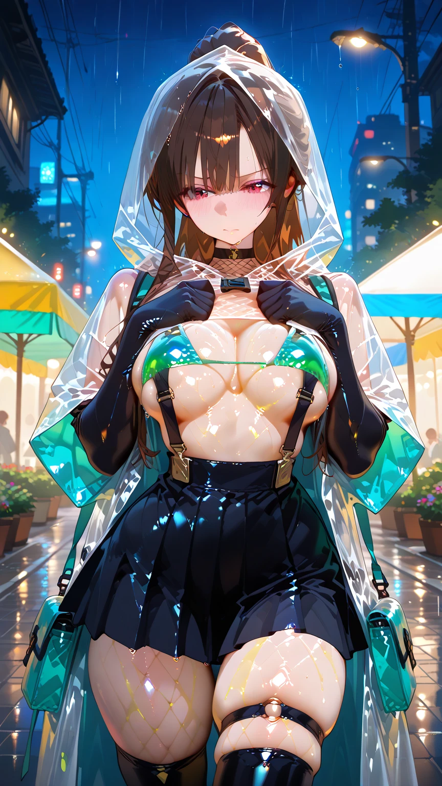 、Slingshot Dresses、belly button、stomach、Hip、Thighs、Exposed shoulders、ask、Brown Hair、Brown eyeole under the eye、Thick eyebrows、Side Lock、Hair Bun、シングルHair Bun、short hair、Big Breasts、Black Shirt、Green hoodie、Blue Apron、Score_9、Score_8_up、Score_7_up、Score_6_up、Score_5_up、Score_4_up、BREAK、完全に成長したOne Girl、最high quality、masterpiece、Super detailed、high quality、Good quality、One Girl、(masterpiece、High resolution、Super detailed、8K、16K)、View the viewer