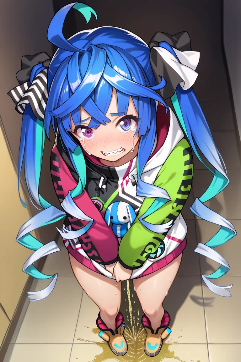 NSFW,masterpiece,Highest quality,High resolution,Super detailed,Shiro \(no game No life\),Young Girl,Long Hair,Multicolored Hair,Hair between the eyes,Gradient Hair,Yellow Eyes,Flat Chest,????? nipples,School Swimsuit,((Oho face)),Embarrassed,blush,Leg spread,excited,Estrus,orgasm,Trembling,(Climax),(Squirting),(Ahegao),Roll your eyes、squint,Middle-aged men,(Having intense sex),Insert,Creampie,School,locker room