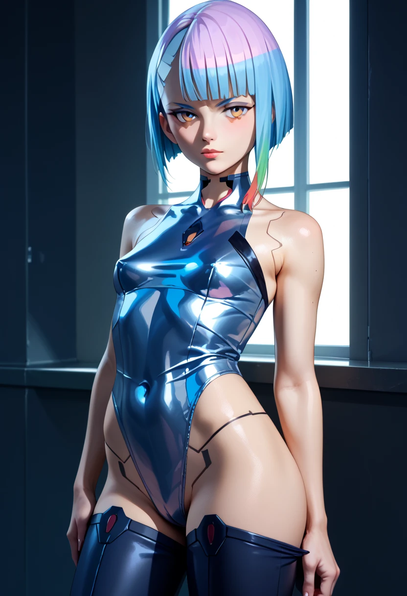 (quality)), ((masterpiece)), Recommended results、Puffy nipples、(see through:1.5)、straighten your back、abdominal muscles、huge bust、angle to floor:1.2、low camera angle、Hair loss on crotch,Hatsune Miku,(girl),charming姿态),(big breasts:1.4),Breast sagging,,Colored inner hair,short hair,))),(((toy doll))), Manipulator:1.5)),((silver armor dress,tesla coils)),(白色toy doll:1.5,Body:1.5,metal skin,Mechanical joint: 1.4,mechanical limbs)),(((pale nipples_,Same eyes:1.3))),(fat)),(((shiny skin:1.5,bright skin: 1.5,shiny skin,very shiny skin,white shiny Body,plastic glitter skin)),(lower abdomen,Yao Liu,wide hips,detailed Body,(Detailed face)),charming,Debauchery,Tempting,Delicate metal decoration,sleeveless,cheongsam,boots,,Same eyes