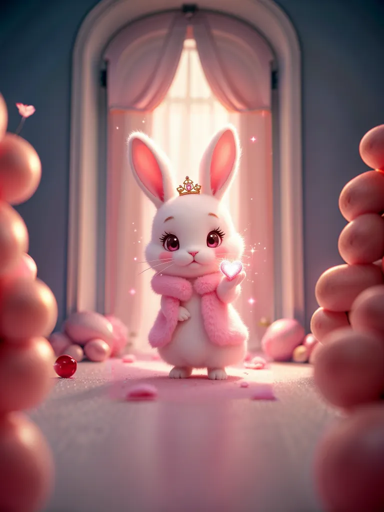 ((white bunny)) with ((pink ballet dress)), ((pastel colors)), ((kawaii)), ((cute)), ((golden crown)), ((white body)), ((black eyes)), ((bright eyes)), ((complete body view)), ((detailed pussy)), ((raising her skirt)), ((pussy juice)), ((blush)), ((fur body)), ((bunny paws)), smile, (forest, detailed background, half body shadow, light on the body), (intricate:0.7), (high detail:1.2), (unreal engine:1.3), (sharp focus:1.1), (masterpiece, best quality, 4k, 2k, shaded, absurd res)