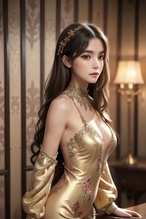 8K, masutepiece, Raw photo, Best Quality, Photorealistic, Highly detailed CG Unity 8k wallpaper, depth of fields, Cinematic Light, Lens Flare, Ray tracing, (Extremely beautiful face, Beautiful lips, Beautiful eyes), intricate detail face, ((Ultra detailed skin)) 1girl in, In the Dark, deepshadow, Cute little girl s, ((Looking at Viewer)), (seducting smile), (Blurry background), earrings, Bracelets, Necklace, Clear eyes, Front shot, (pale skin), Face forward, (Big eyes), (upperbody shot), (Camel toe), Golden hair、brue eyes、Green Tree々、