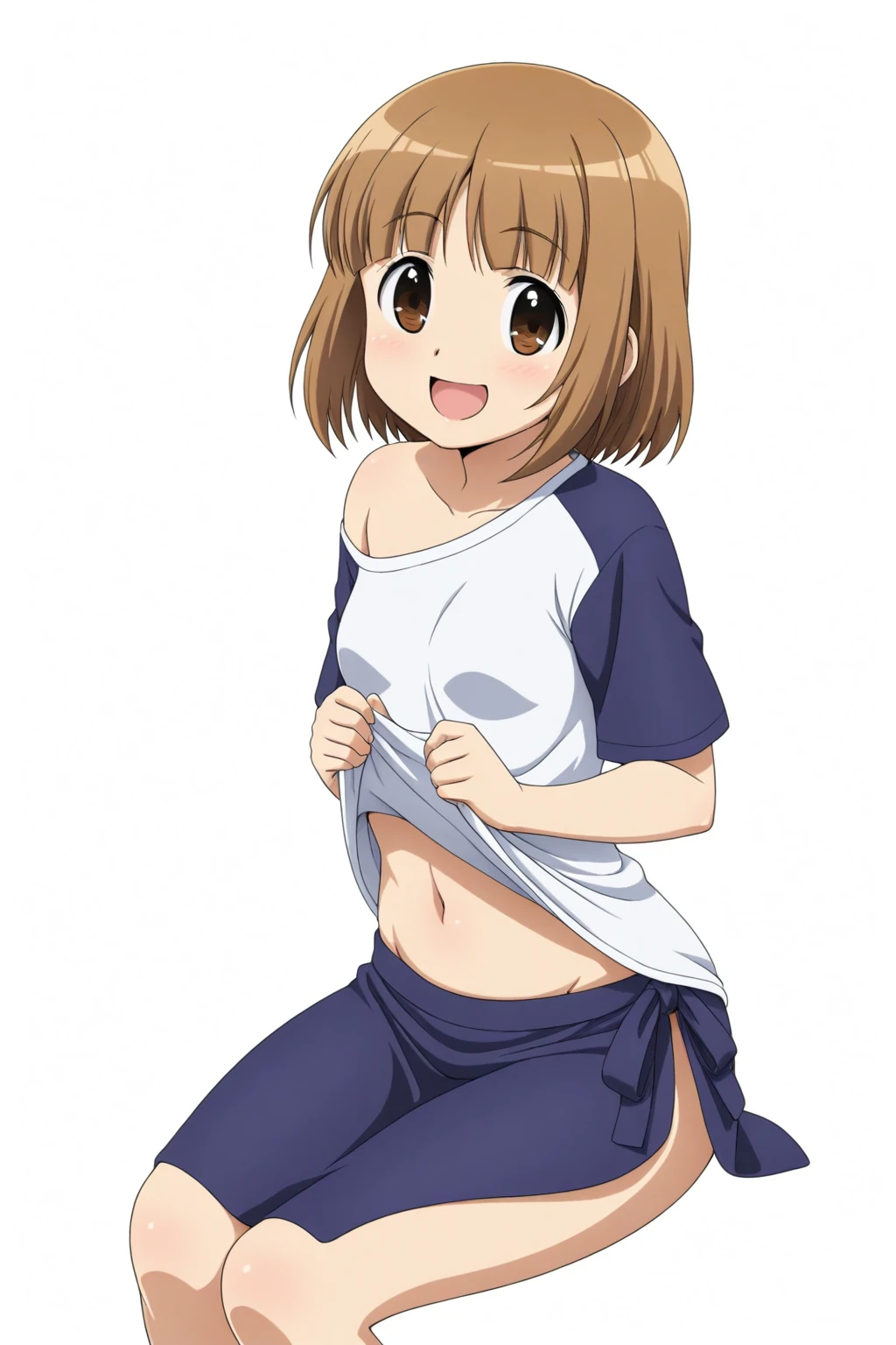 score_9, score_8_Excellent, score_8, sauce_anime, One girl,,Brown Hair, Brown eyes, alone, anime color,Twin tails, short Twin tails, short hair, Hair Ribbon, SLPP, shirt lift, pants pull, masterpiece, expensive quality, very_expensive_solve, big_file size, Full Color,plump,anime color,Bedroom,,small breast,pussy ,