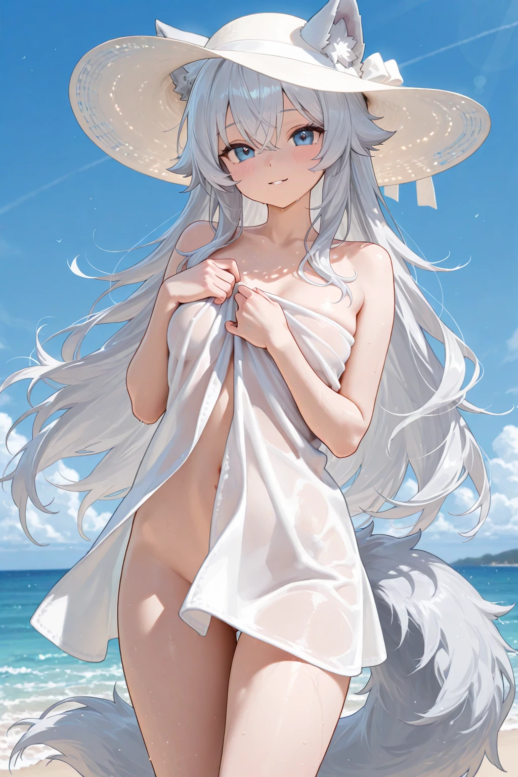 Naked anime girl with long white hair and Japanese tattoos wearing handcuffs, Detailed anime artwork, Detailed Anime Character Art, clean Detailed anime art, With one eye wide open, he is smiling fearlessly, Tears are overflowing, Detailed digital anime art, Top rated on pixiv, Detailed anime art, artstation pixivでトレンド, Beautiful Anime Girls, Enchanting anime girl, Cute and detailed artwork, anime art wallpaper 4k, anime art wallpaper 4k