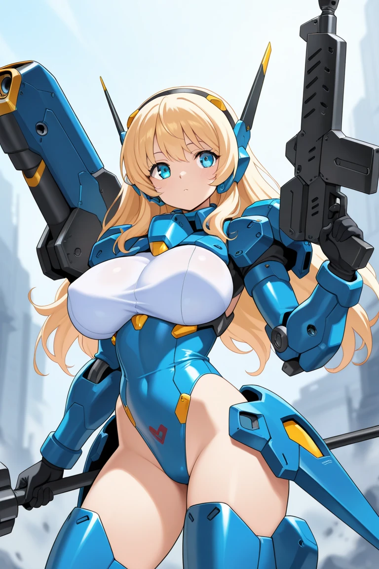 NSFW:1.3、woman wearing a mecha suit、Large Breasts、whole photo、Cool pose