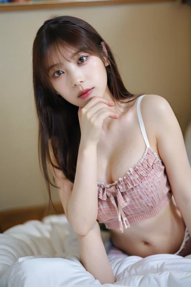 asian woman in naked laying on bed, japanese goddess, japanese model, beautiful asian girl, posing in bed, japanese, with sexy , very sexy pose, taken with canon 5d mk4, korean girl, laying on a bed, posing in a bedroom, young gravure idol, nude, NSFW