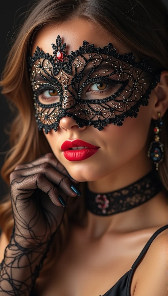 woman with a sensual mask, 