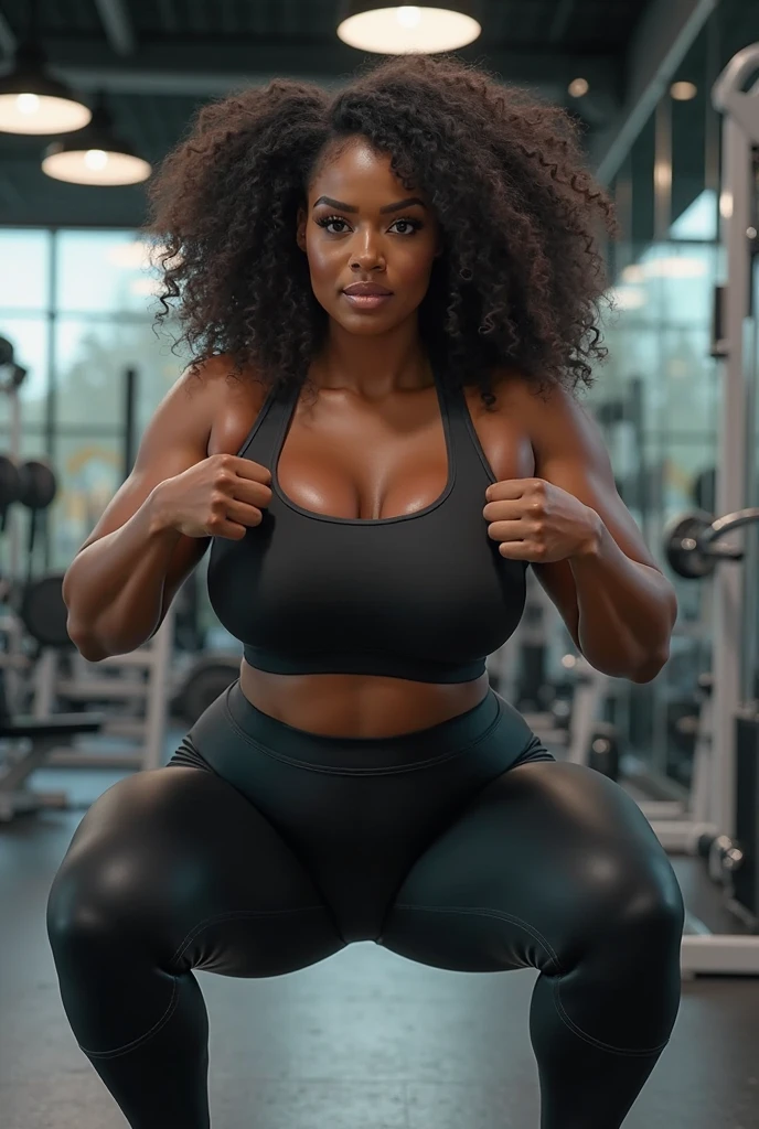 Long hair,美丽性感Black person女人(Wear a high-forked swimsuit),,(dark skin),E7E48U,Sexual arousal,Sweating all over,Large Breasts,,Large and sagging breasts,legs apart,Black person,Background gym
