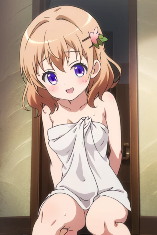 akari feature,((masterpiece)),(((highest quality))),((Super detailed)),((figure)), ((messy hair)), {very detailed}, (Light function), outdoor, blue sky, detailed background, cloud, smile, flow,topless,flat chest,orgasm,bed