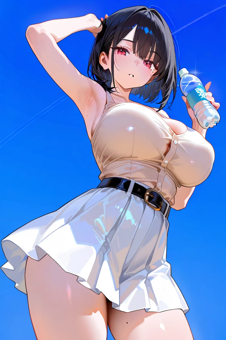 Kasumi Toyama, BanG Dream!, (Married Woman:1.3), (Mature Woman:1.6), (Happy smile:1.3), Peace of mind, peace of mind, Trance, Purple eyes, (Absurd, 8k, 4K, Tabletop, Extremely detailed:1.2), Highest quality, Perfect Anatomy ,Perfect Face, Heart-shaped pupils, Being spoiled, looks happy, Masterpiece Nipples, Black pubic hair, (Huge erect nipples:1.5), (very massive areola,:1.5), (Sweaty:1.9), (Firm and huge breasts:1.9), Exposed shoulders, nsfw, (oiled skin:1.7), condom, Dildo, (Black leg tights:1.1), (watch:1.1), choker, Earrings, necklace, (Small see-through camisole:1.6), (Short shorts:1.5), (Very high humidity:1.3), (Tattoo:1.2), (Light pink lip:1.3), (Light pink blush:1.3), Branded bags, (Stuffy side:1.3), (Excessive armpit sweat:1.6), (Drooling:1.3), (Inside the amusement park:1.7), (Tourists around:1.9), (squat:1.1),