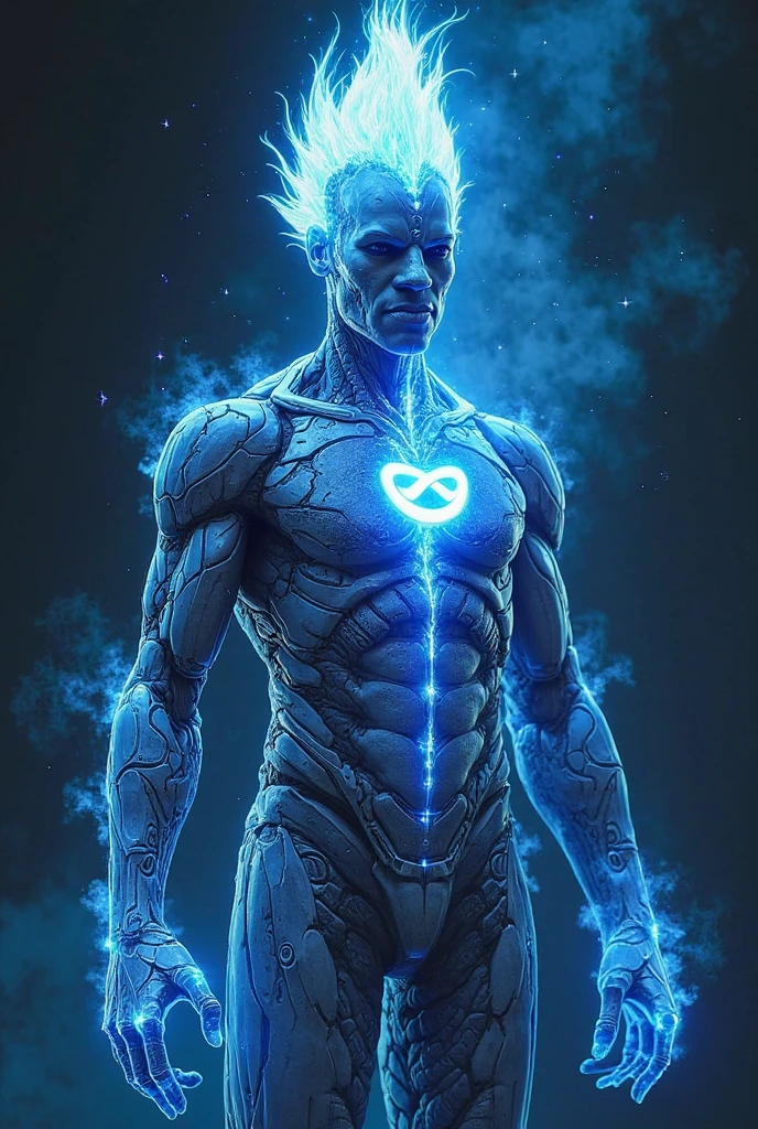 "A human figure with a soft light shining from his chest, the light has to reflect as if it were coming out of your chest.