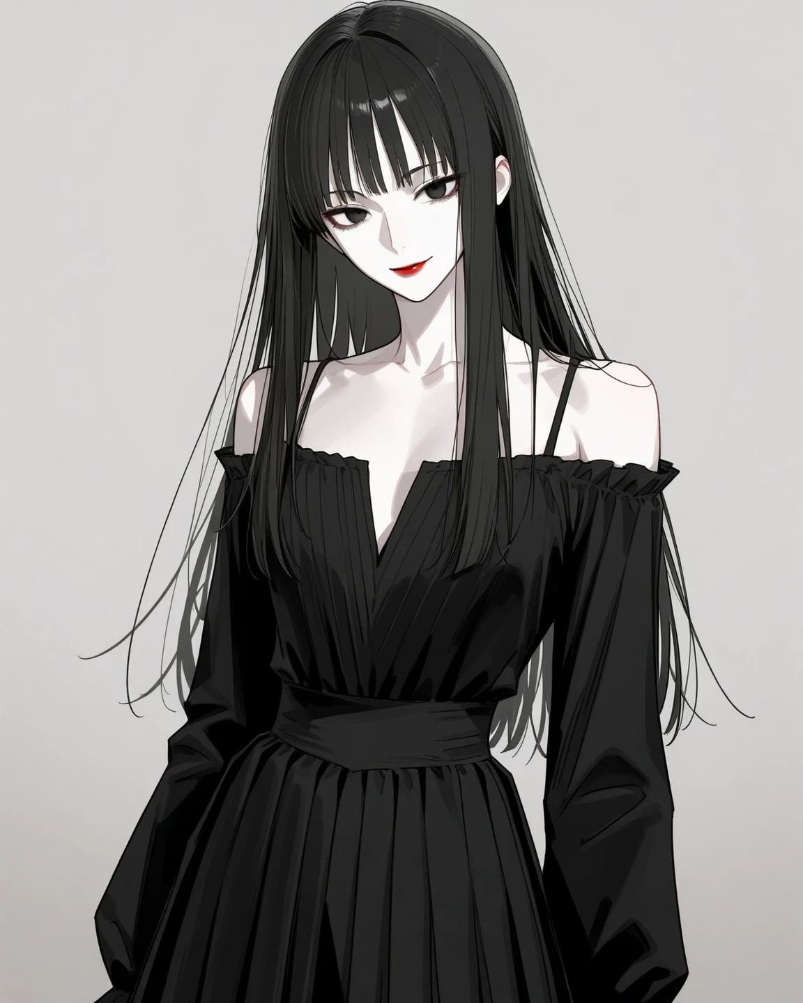 tsuruta ichiro, Narrow-eyed, 1girl in, Dynamic angles、sideways Facing、Luxurious dresses,deadpan、short-hair、shorth hair、brow、A dark-haired、Tucked Hair Solo, ((mideum breasts)), ( Thin slit eyes)、Black eyes, Light shines on the eyes、Black hair, gloves, Dress, Luxurious Jewelry, earrings, sharp eye、 elbow groves, Makeup for long eyes, (Slender eyes)、lip stick, Rim Light, Back Light, Studio Lighting,unity 8k wall paper、ultra-detailliert、Beautifully Aesthetic、masterpiece、top-quality、ighly detailed、The most beautiful forms、elegent、
