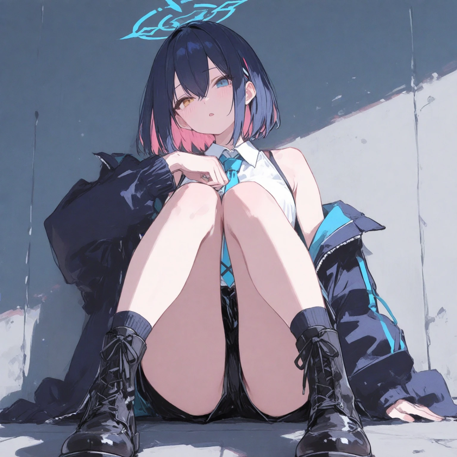 Masterpiece, solo, 1girl, bound, bandages, white hair, long hair, (updo), blue eyes