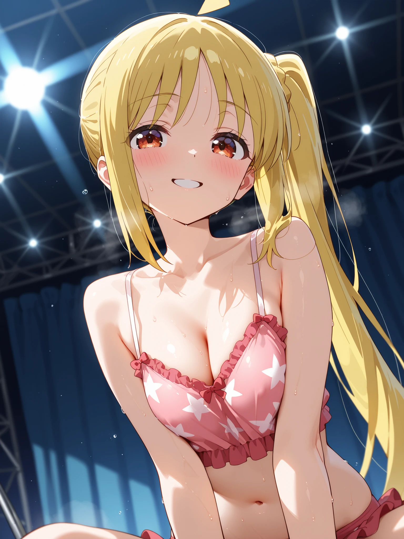 (((pixel-perfect, detail-perfect))), solo, 1girl, mari ohara, smile, pool, bikini, armpit, large extreme filesize, ultra High Qality