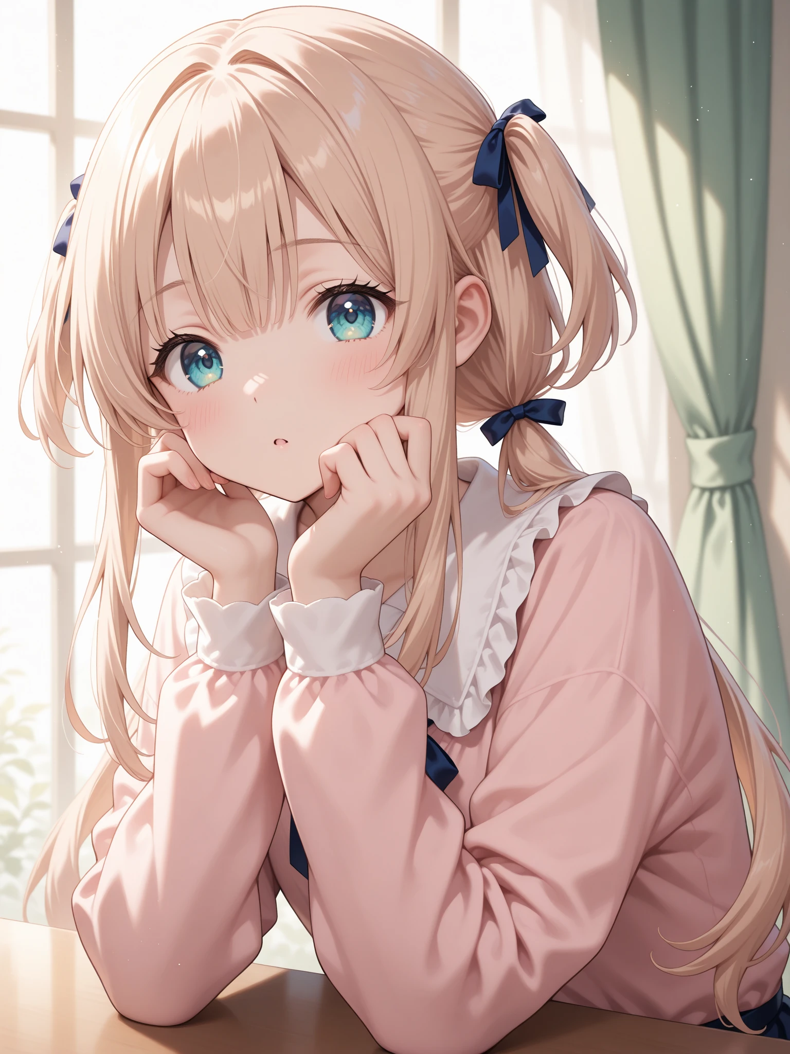 1 cute girl ,Young Face、 slim figure、Thin legs、8Head to Body、((Beautiful blonde))、( light blue inner color )、((Her cute, like hairstyle has fallen apart and is violently disheveled 、 My bangs are also disheveled so I can see my forehead a little ))、(( cute garter ring only on my left thigh ))、((There is a sense of immorality and excitement in the gesture of a girl hiding her in fall clothes that was taken off to hide her ))、( stockings)、 lens flare ,Natural colors, high definition , very delicate , very detailed, 8k,Shyness、 and her are slightly inflated to the extent that it feels、 beautiful white silver hair color 、(())、 I'm sweaty and my cheeks are slightly swollen 、Angle of view from around the lower body