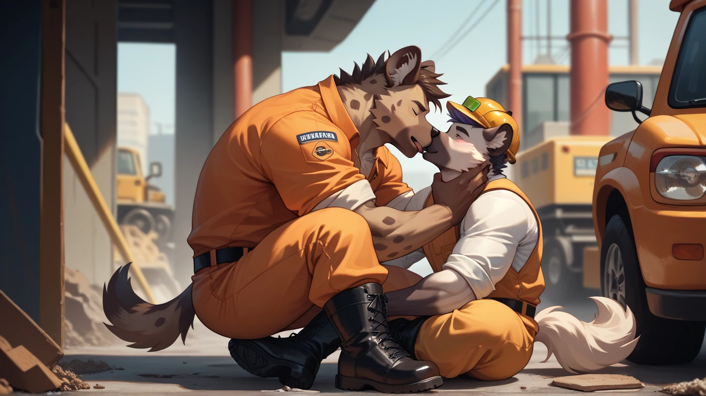 Two Large anthro jet black male equines having passionate gay sex in cowgirl position+, viewed from the side, gay, (anal penetration+)++, cowgirl position, duo, big testicles, (black skin+)++, (black fur+)++, black colored character++, veiny penis, flared penis, base of penis, flared penis tip, masterpiece, highly detailed image, detailed penis, (equine penis+)++, penis base+, black genitalia++, by Truegrave9, by Chunie, by Clockhands, by H0rs3, highly detailed image+, detailed penis++, thick theighs+, big penis+, ballsack, black penis++, (looking pleasured+)++, dark room, dark environment, passionate sex, seductive+, anal+, sweat, penis, flared penis head, huge testicles, swollen testicles, sagging testicles, anal sex+, black colored penis+, cum inside, cum leaking, precum, big dom small sub, choker, orgasm, submissive male, dominant male, blushing, penis penetrating anus, grabbing waist, penis shaped abdominal bulge, kissing,