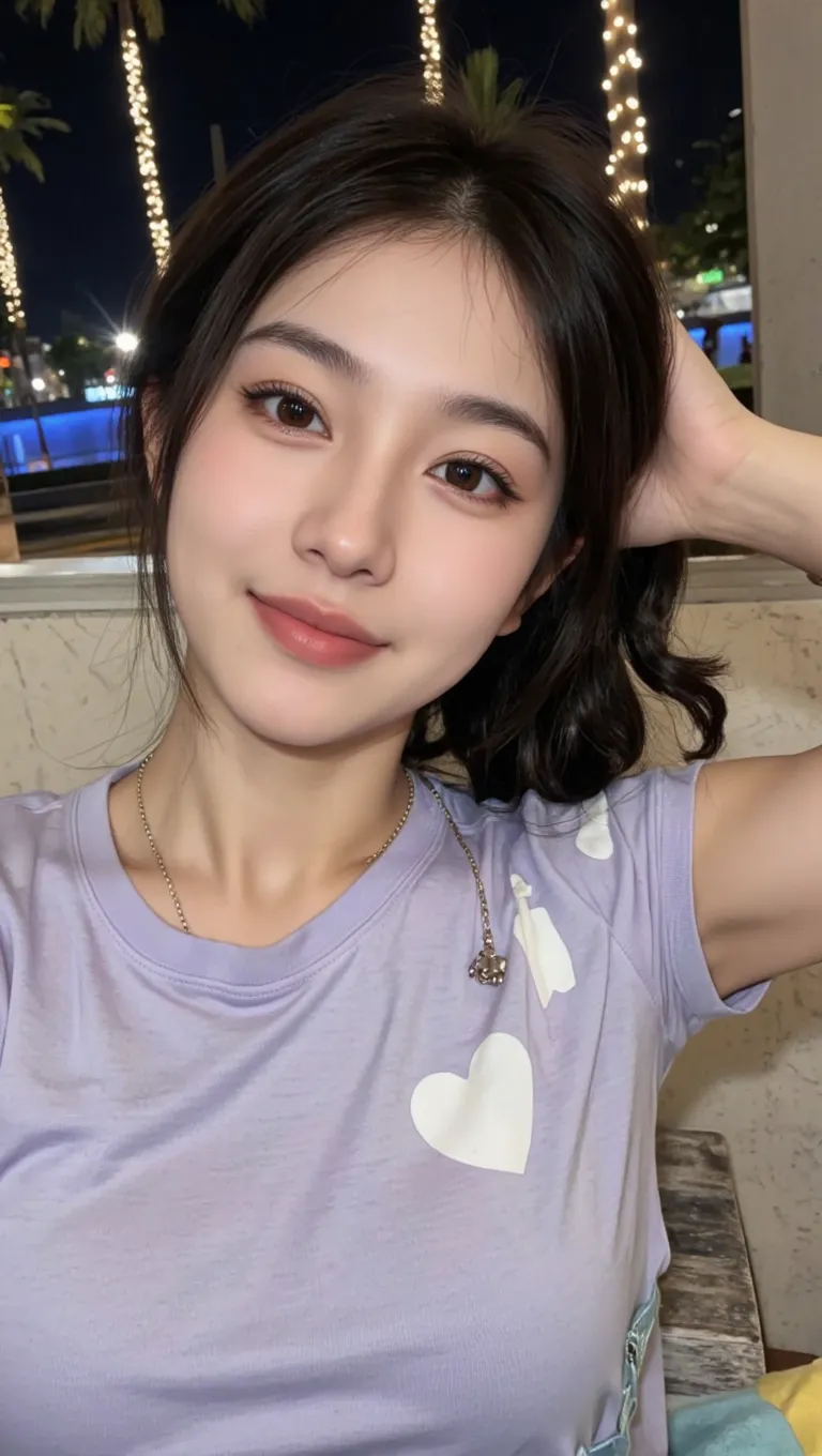(A hyper-realistic), (illustratio), (hight resolution), (8K), (ighly detailed), (The best illustrations), (beatiful detailed eyes), (top-quality), (ultra-detailliert), (masterpiece), (wall-paper), (详细的脸), a bed、Upper body close-up,Armpit, A smile,Plump,独奏,Girl in white tank top with open chest, full of sweat, japanes, large full breasts, (camel's toe)、huge-breasted、Detailed, well-groomed white teeth、Ultimate Beauty、shot on the Canon EOS R 6、full of sweat、(beautiful detailed teeth)、Silver necklace、Park with sunshine、Perfect and beautiful female hands、Perfect tooth alignment、Perfect fingers、