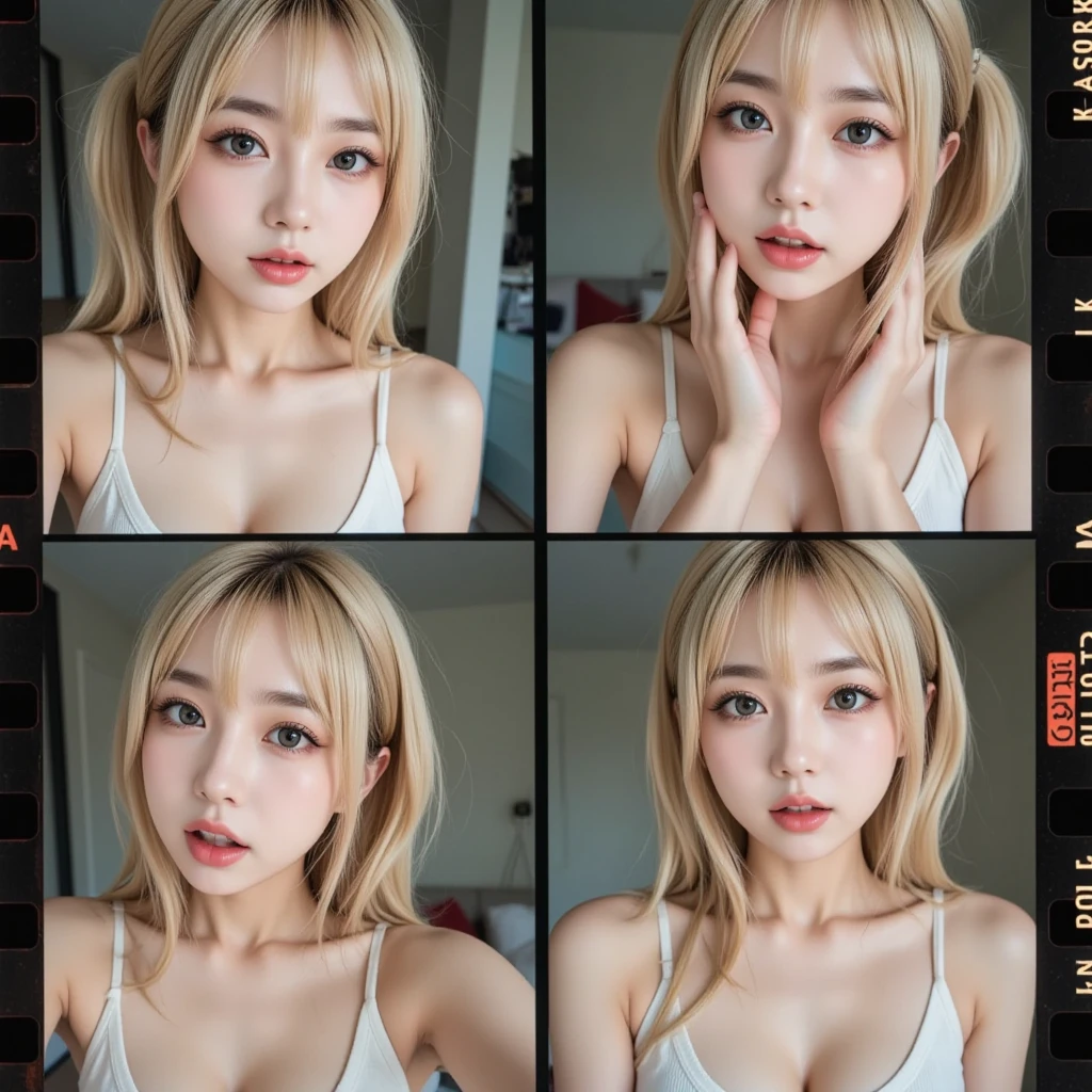 ((((Beautiful blonde hair))))、((small head))、Beautie、Beautuful Women、Japan Idol、(Perfect body:1.1)、(年轻)、(Beautiful blonde hair with short wavy:1.2)、(((8K))、(( Raw photography)))、(((a white bikini)))、(Highly detailed 8k wallpapers)、(extremely delicate and beautiful)、(​masterpiece)、(top-quality:1.0)、(超A high resolution:1.0)、beautiful  lighting、Perfect Lightning、realistic shadow、[hight resolution]、 Detailed skin、ultra-detailliert、thin clavicle、perspired、爆乳、huge tit、beutiful breast、red blush、Photorealsitic、Lifelike face、realisticeyes、is looking at the camera、a smile、 Lips with pink lips、natural make up、The best very happy smile、((best qualtiy)), ((tmasterpiece)), huge filesize, ultra-detailliert, hight resolution, ighly detailed, top-quality, ​masterpiece、full bodyesbian、Three-dimensional depiction、all-fours、all-fours、all-fours、((Show your))、((Show your))、Rear view、Rear view、Rear view、Rear view、s ass、s ass、s ass、s ass、A sexy